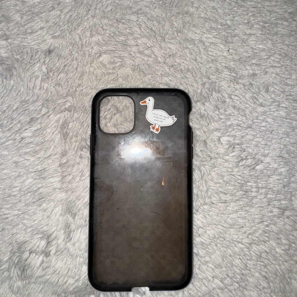 Black Phone Case with Goose Design